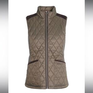 NWT Barbour Ladies High Field Gilet Quilted Vest - Olive Green